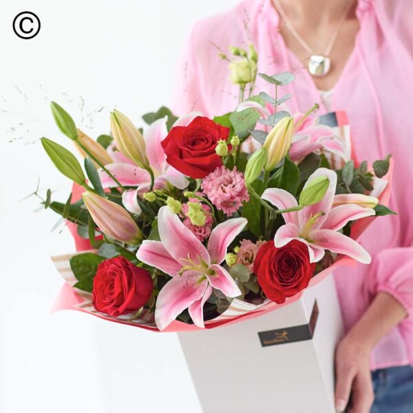 Valentine's Rose & Lily Hand-tied