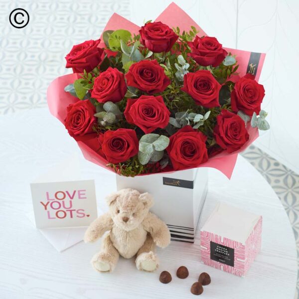 Valentine's 12 Red Rose Gift Set